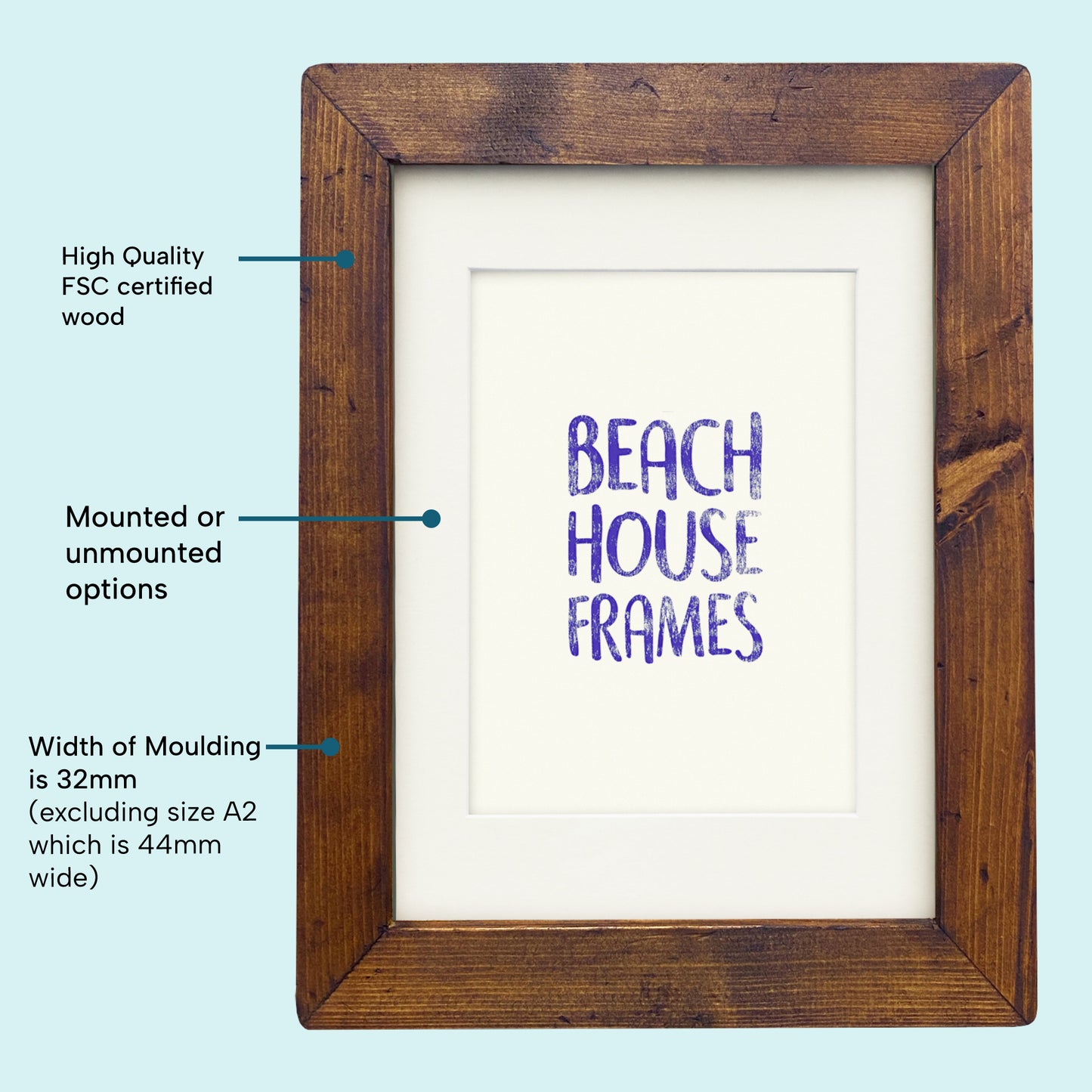 Golden Oak Picture Frame A2, A3, A4, A5, 5x5, 5x7, 6x6, 5x7, 6x8, 8x image 2